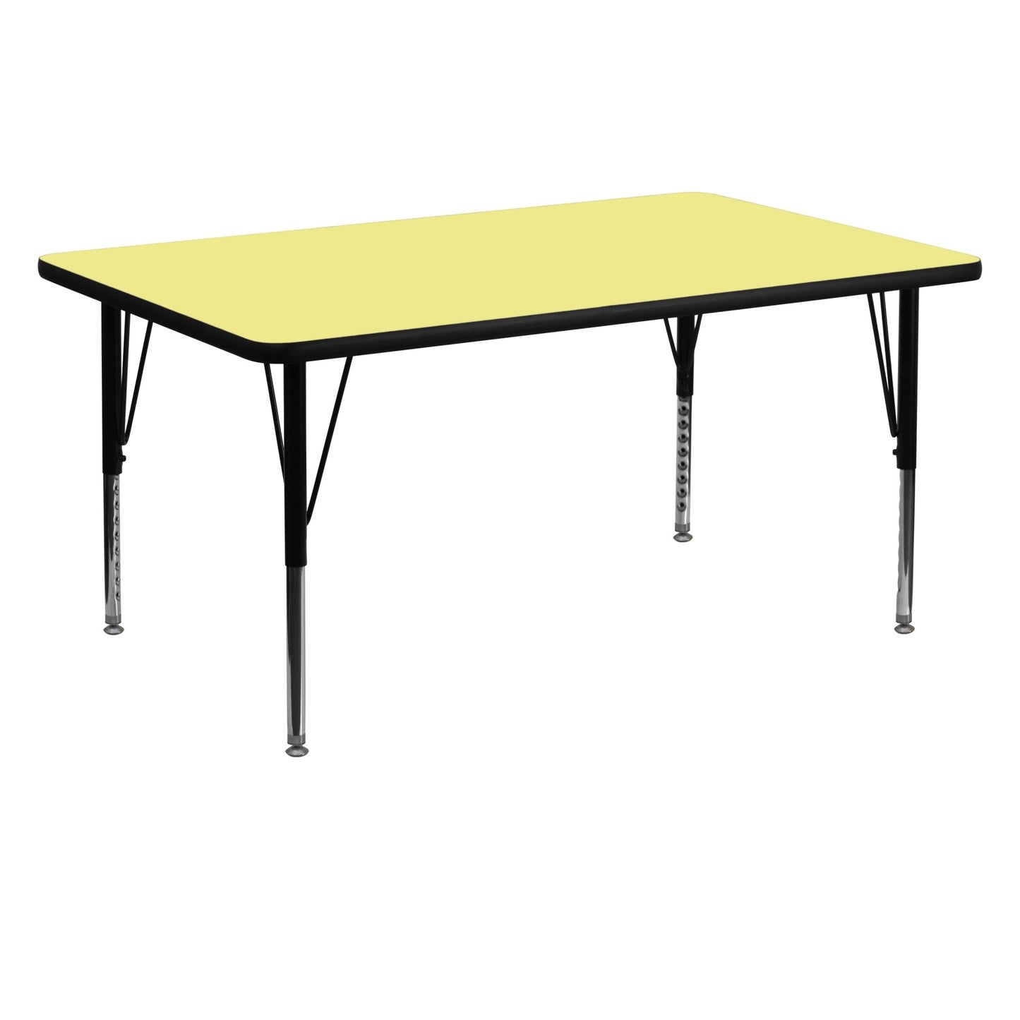 Wren Mobile 30''W x 60''L Rectangular Thermal Laminate Activity Table - Standard Height Adjustable Legs - SchoolOutlet