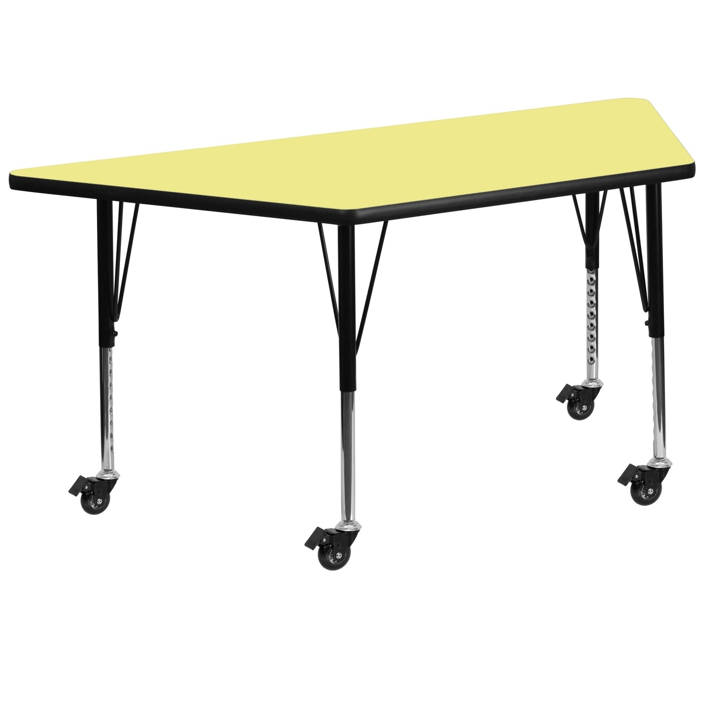 Wren Mobile 29''W x 57''L Trapezoid Thermal Laminate Activity Table - Standard Height Adjustable Legs - SchoolOutlet