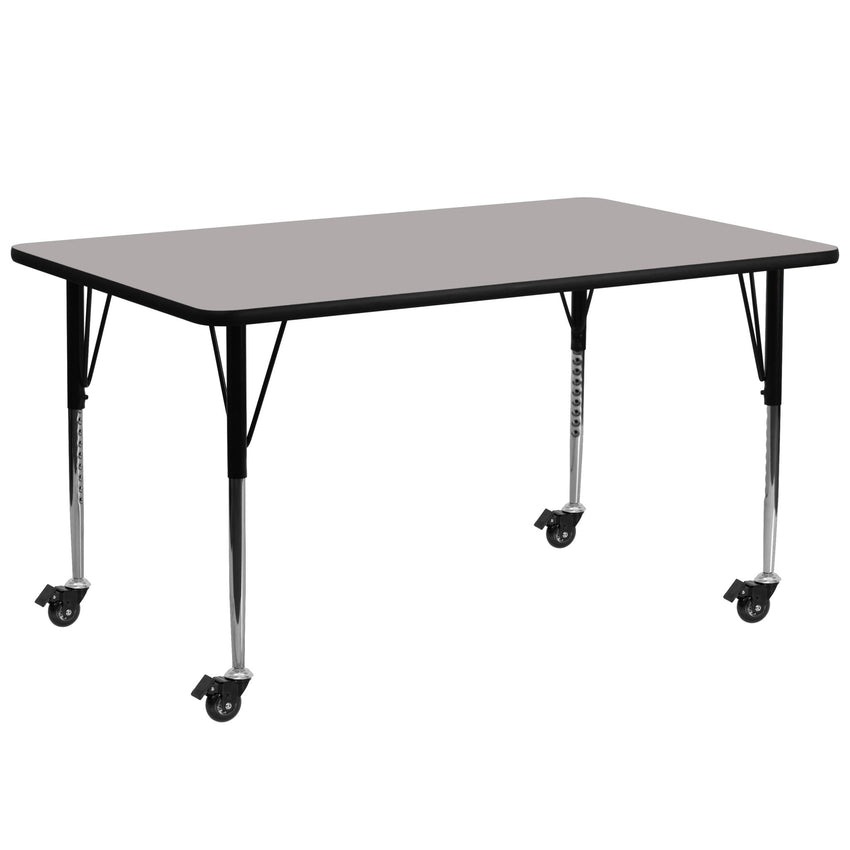 Wren Mobile 30''W x 72''L Rectangular HP Laminate Activity Table - Standard Height Adjustable Legs - SchoolOutlet