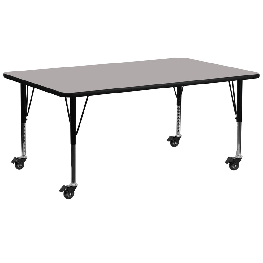Wren Mobile 30''W x 72''L Rectangular HP Laminate Activity Table - Standard Height Adjustable Legs - SchoolOutlet