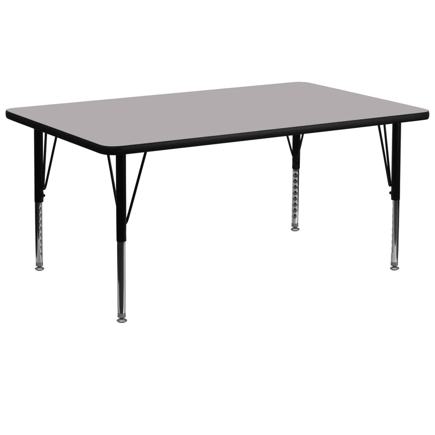 Wren Mobile 30''W x 72''L Rectangular Thermal Laminate Activity Table - Standard Height Adjustable Legs - SchoolOutlet