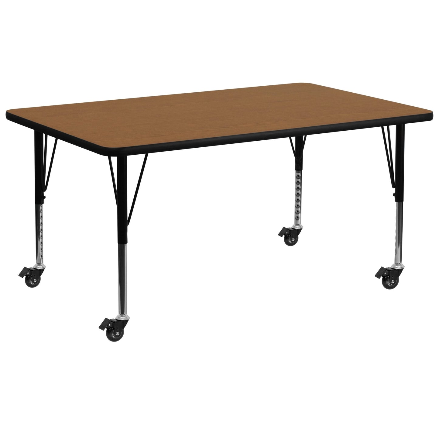 Wren Mobile 30''W x 72''L Rectangular Thermal Laminate Activity Table - Standard Height Adjustable Legs - SchoolOutlet