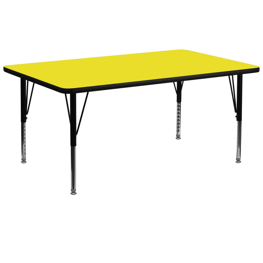 Wren Mobile 30''W x 72''L Rectangular HP Laminate Activity Table - Standard Height Adjustable Legs - SchoolOutlet