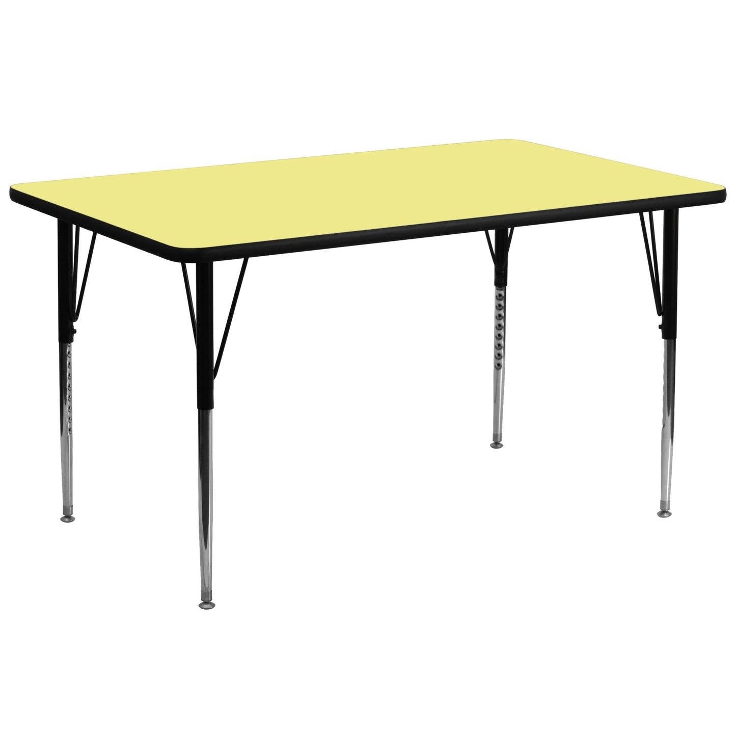 Wren Mobile 30''W x 72''L Rectangular Thermal Laminate Activity Table - Standard Height Adjustable Legs - SchoolOutlet