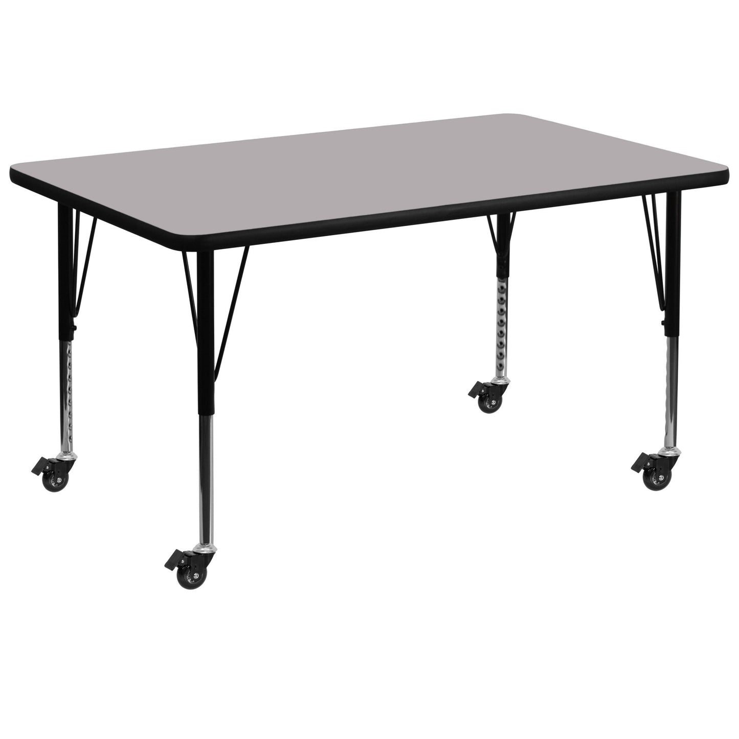 Wren Mobile 36''W x 72''L Rectangular Thermal Laminate Activity Table - Standard Height Adjustable Legs - SchoolOutlet