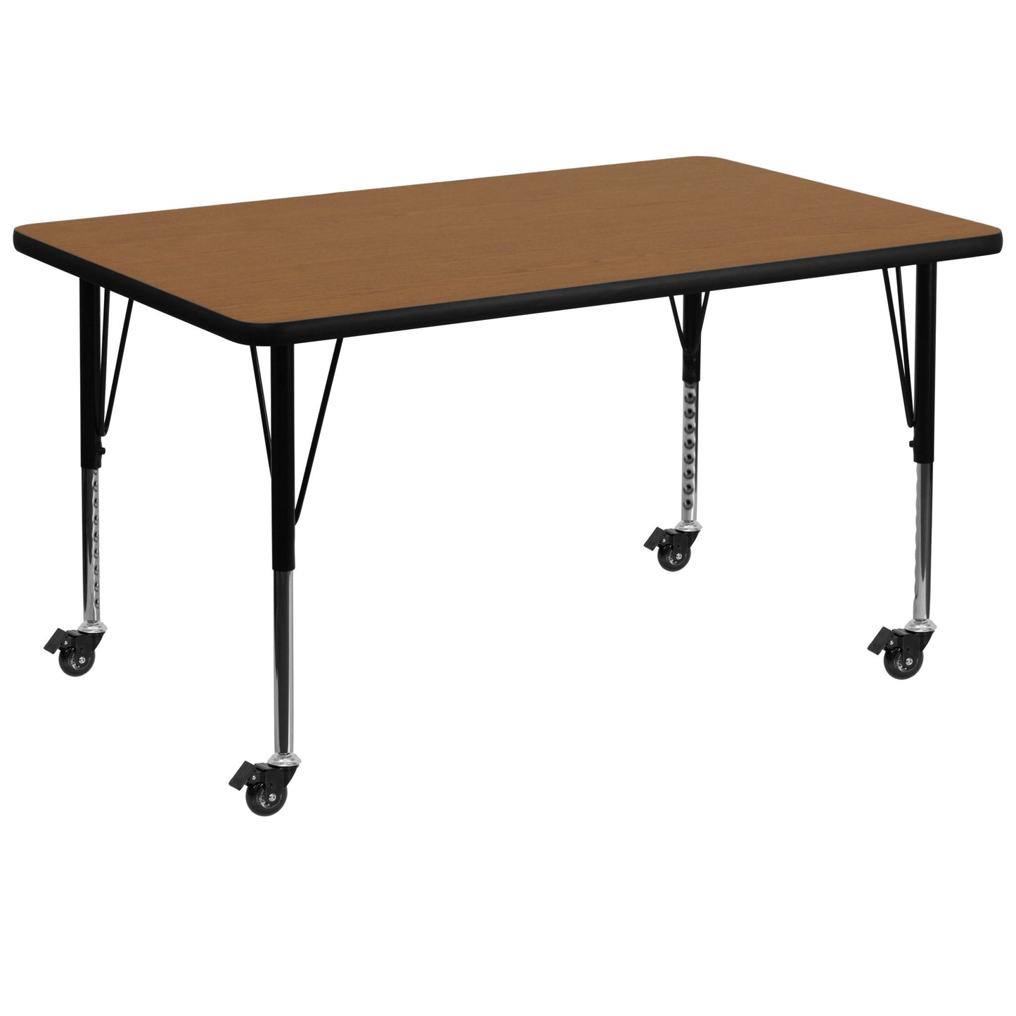 Wren Mobile 36''W x 72''L Rectangular Thermal Laminate Activity Table - Standard Height Adjustable Legs - SchoolOutlet