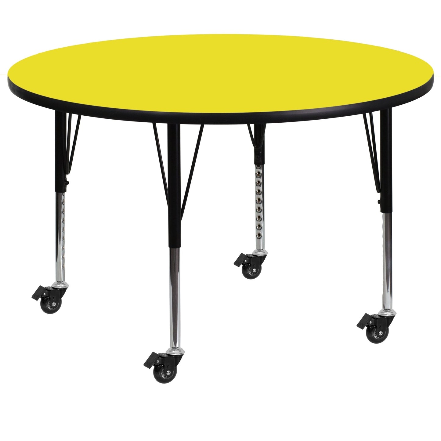Wren Mobile 48'' Round HP Laminate Activity Table - Standard Height Adjustable Legs - SchoolOutlet
