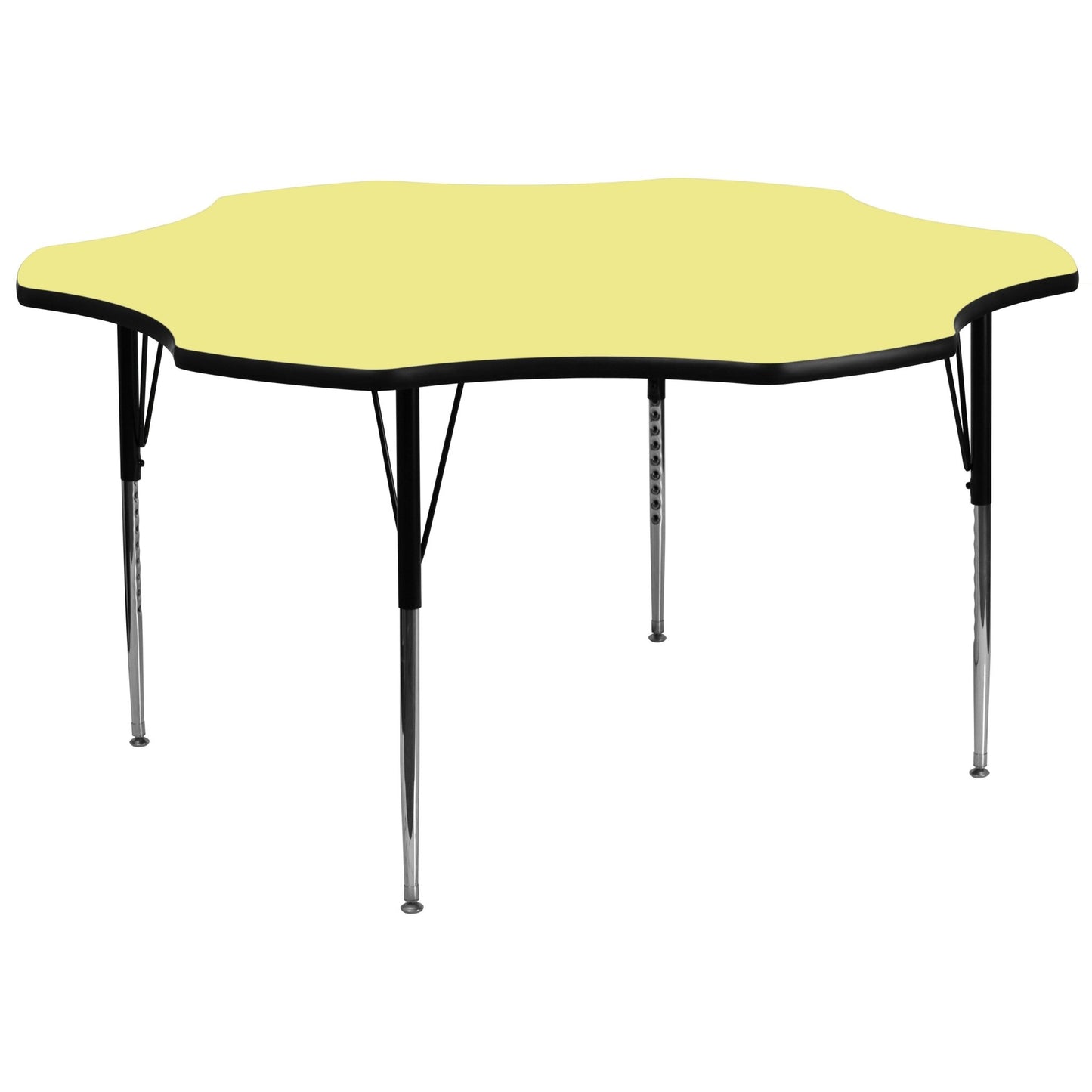 Wren Mobile 60'' Flower Thermal Laminate Activity Table - Height Adjustable Legs - XU-A60-FLR - SchoolOutlet