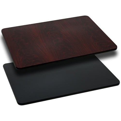 Flash Furniture 30'' x 42'' Rectangular Table Top with Black or Mahogany Reversible Laminate Top(FLA-XU-MBT-3042-GG) - SchoolOutlet