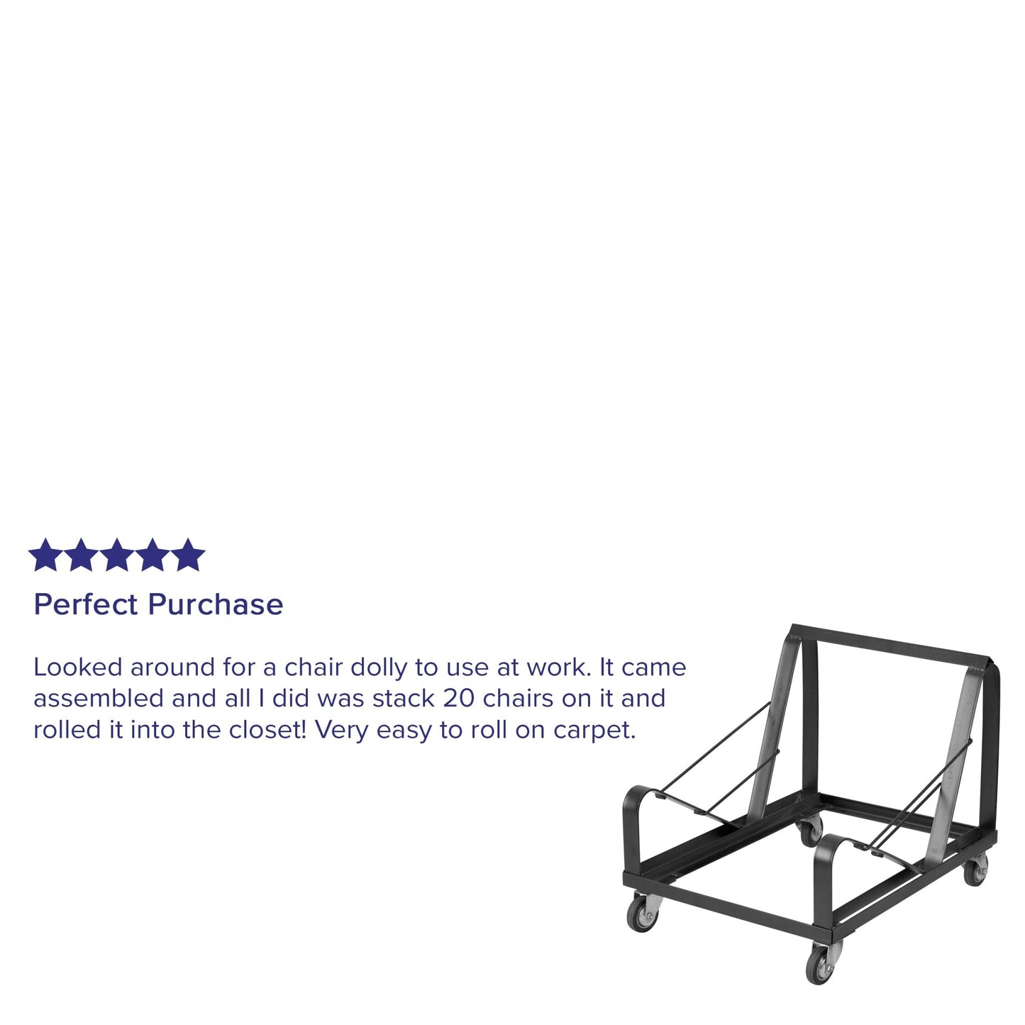 HERCULES Series Black Steel Sled Base Stack Chair Dolly - SchoolOutlet