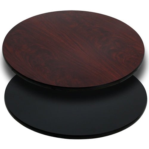 Flash Furniture 24'' Round Table Top with Black or Mahogany Reversible Laminate Top(FLA-XU-RD-24-MBT-GG) - SchoolOutlet