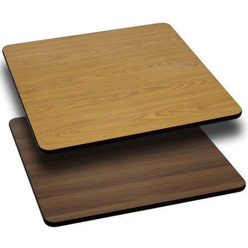 Flash Furniture 24'' Square Table Top with Natural or Walnut Reversible Laminate Top(FLA-XU-WNT-2424-GG) - SchoolOutlet