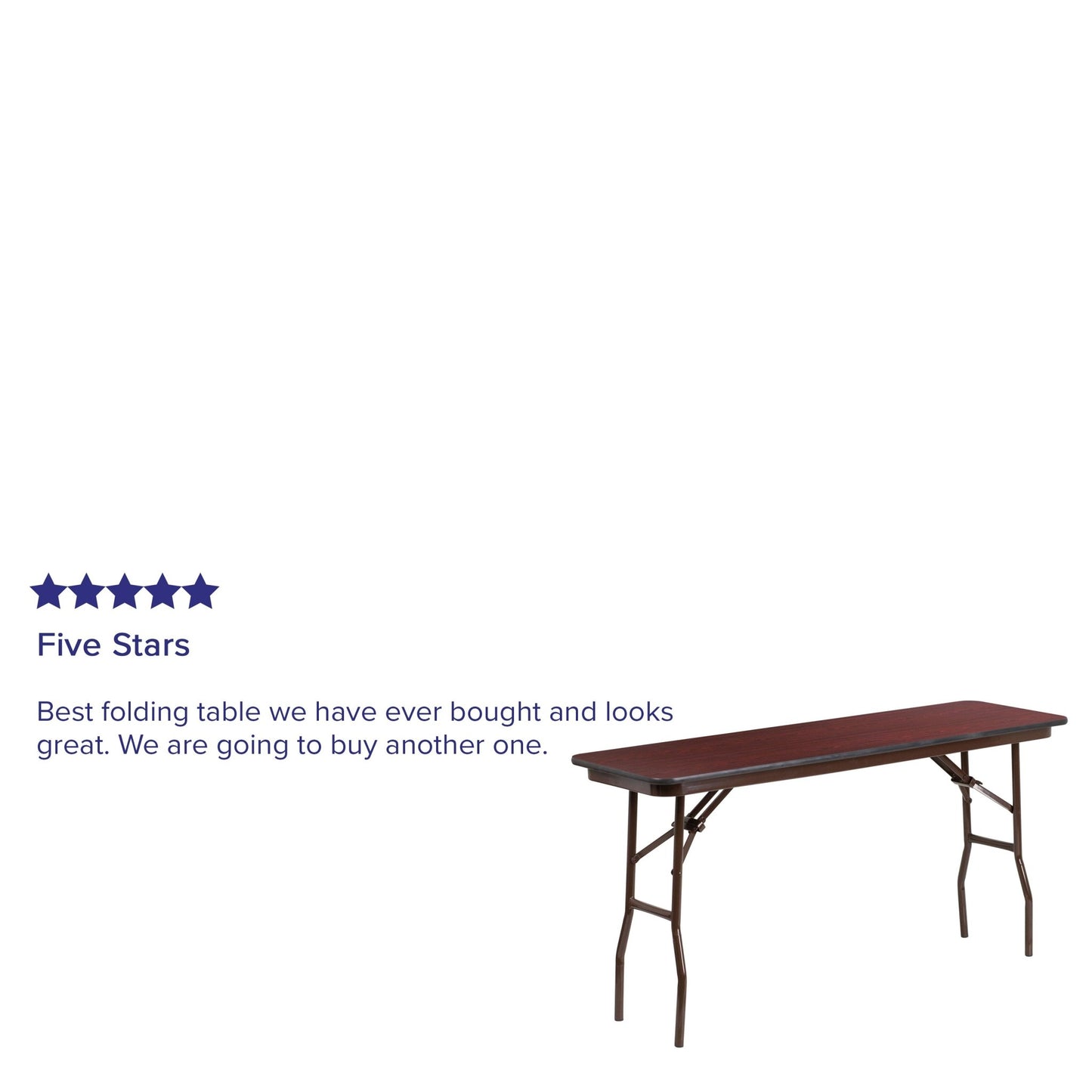 Frankie 5-Foot Mahogany Melamine Laminate Folding Training Table - SchoolOutlet