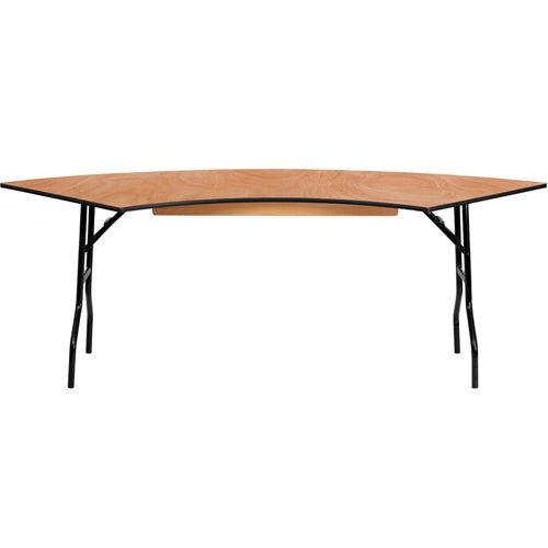 Flash Furniture 7.25 FT. x 2.5 FT. Serpentine Wood Folding Banquet Table(FLA-YT-WSFT60-30-SP-GG) - SchoolOutlet