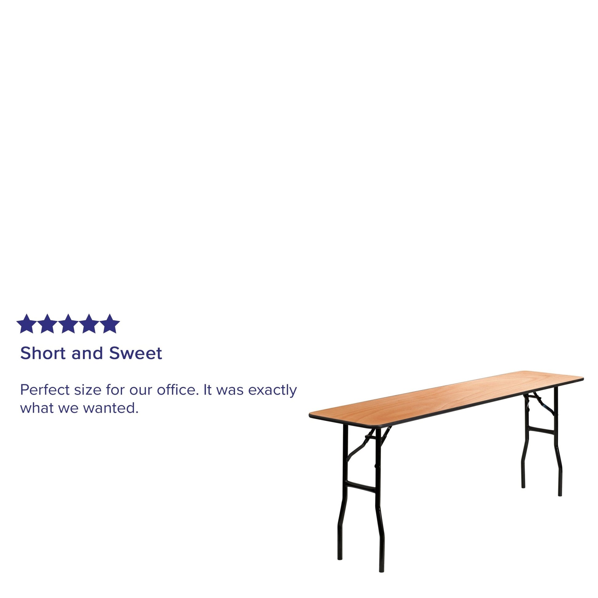 Gael 6-Foot Rectangular Wood Folding Training / Seminar Table with Smooth Clear Coated Finished Top - SchoolOutlet