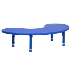 Wren 35''W x 65''L Half-Moon Plastic Height Adjustable Activity Table
