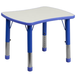 Wren 21.875''W x 26.625''L Rectangular Plastic Height Adjustable Activity Table with Grey Top