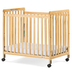 Foundations Safetycraft Fixed-Side Compact Crib w/ Adjustable Mattress Board - Slatted End Panels (FOU-1631040)