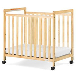 Foundations Safetycraft Fixed-Side Compact Crib w/ Adjustable Mattress Board - Clearview End Panels (FOU-1632040)