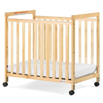 Foundations Safetycraft Fixed-Side Compact Crib w/ Adjustable Mattress Board - Clearview End Panels (FOU-1456037) - SchoolOutlet
