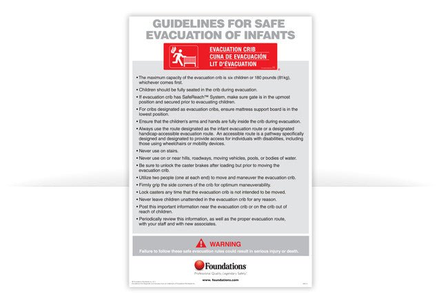 Foundations First Responder Infant Evacuation Protocol Sign (FOU-1964006) - SchoolOutlet