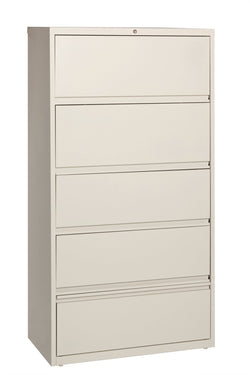Hirsh 36 inch Wide 5 Drawer Metal Lateral File Cabinet with Roll-Out Shelves for Home and Office, Holds Letter, Legal and A4 Hanging Folders