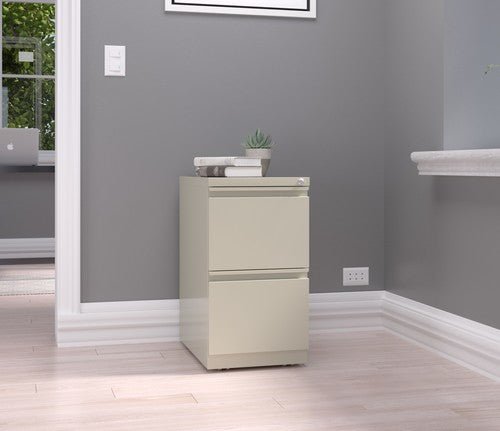 Hirsh 20" Deep Mobile Pedestal File Cabinet 2 Drawer File-File, Letter Width - SchoolOutlet