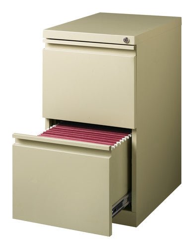 Hirsh 20" Deep Mobile Pedestal File Cabinet 2 Drawer File-File, Letter Width - SchoolOutlet