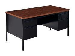Hirsh Double Pedestal Office Desk with Center Drawer for Home, Office, or School, 30" D x 60" W
