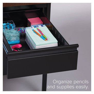 Hirsh Double Pedestal Office Desk with Center Drawer for Home, Office, or School, 30" D x 60" W - SchoolOutlet