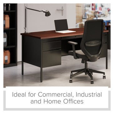 Hirsh Double Pedestal Office Desk with Center Drawer for Home, Office, or School, 30" D x 60" W - SchoolOutlet