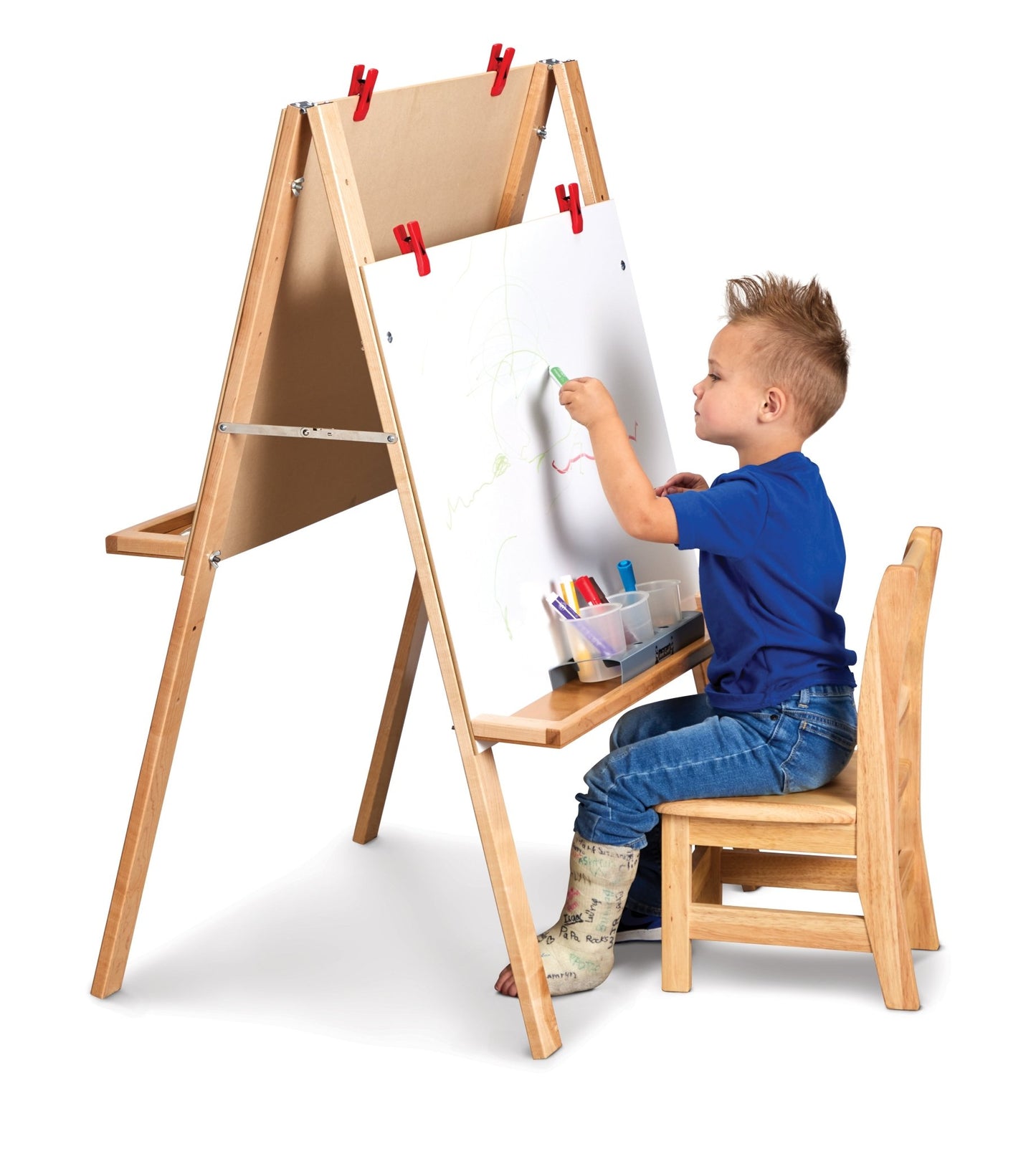 Jonti-Craft Double Adjustable Easel Youth Height (Jonti-Craft JON-0218JC) - SchoolOutlet