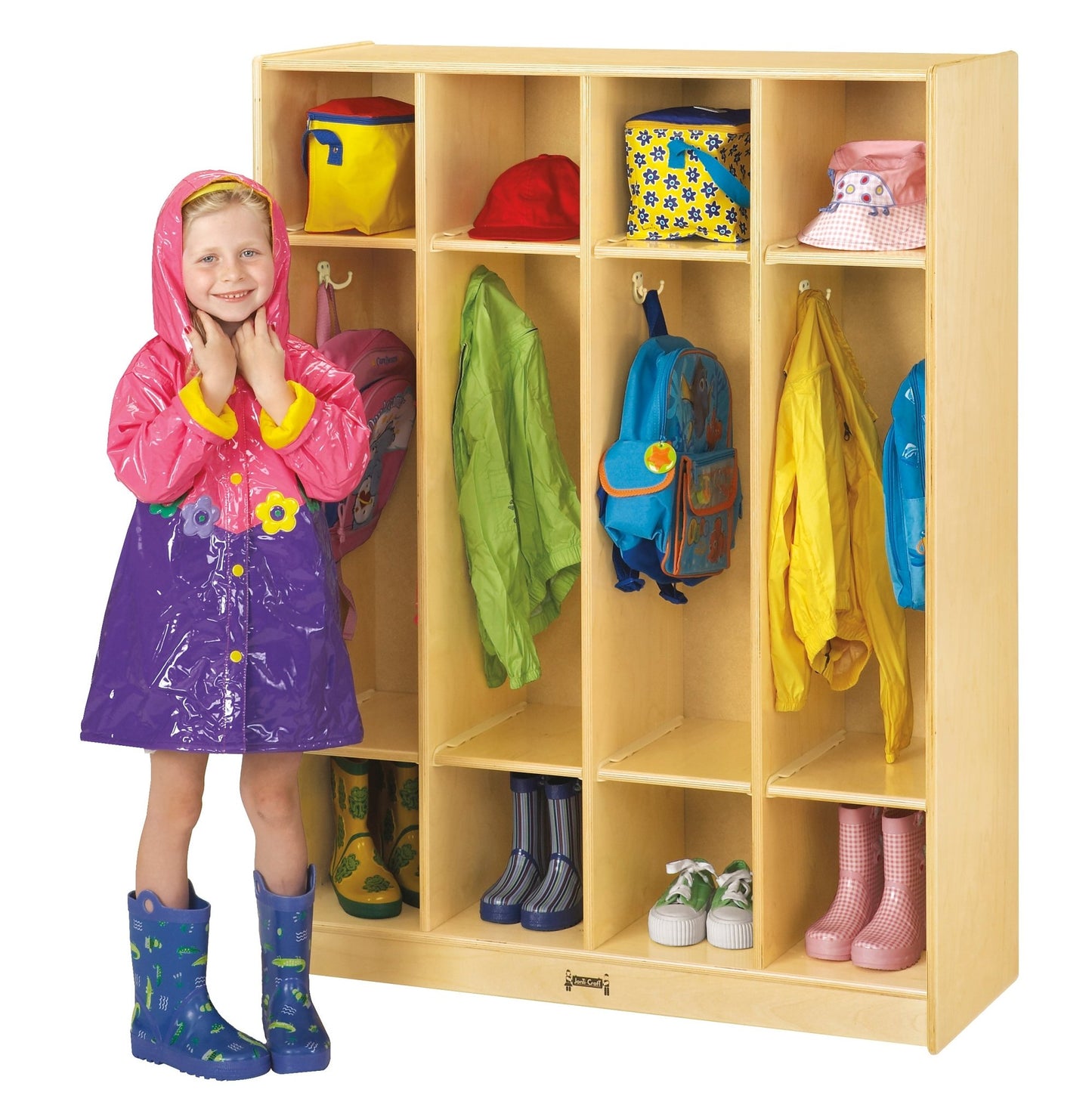 Jonti-Craft Baltic Birch Coat Locker 4 Sections (Jonti-Craft JON-0268JC) - SchoolOutlet