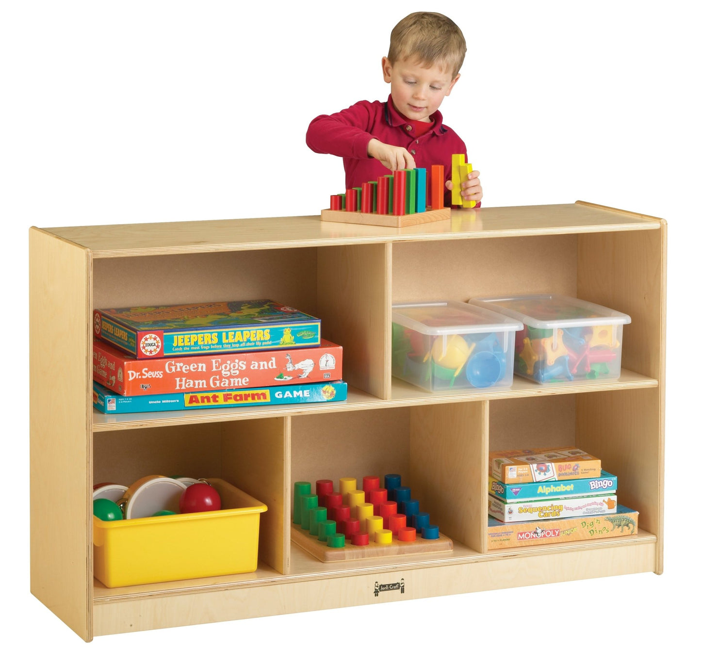 Jonti-craft Baltic Birch Low Single Mobile Storage Unit (Jonti-Craft JON-0392JC) - SchoolOutlet