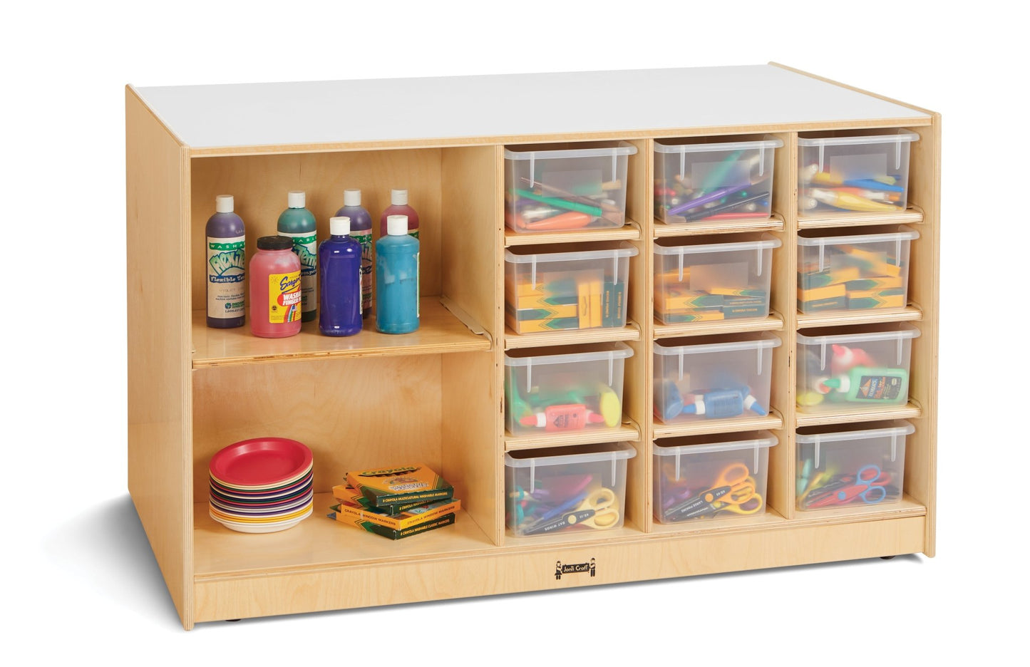 Jonti-Craft Mobile Storage Island with Clear Trays (Jonti-Craft JON-04400JC) - SchoolOutlet