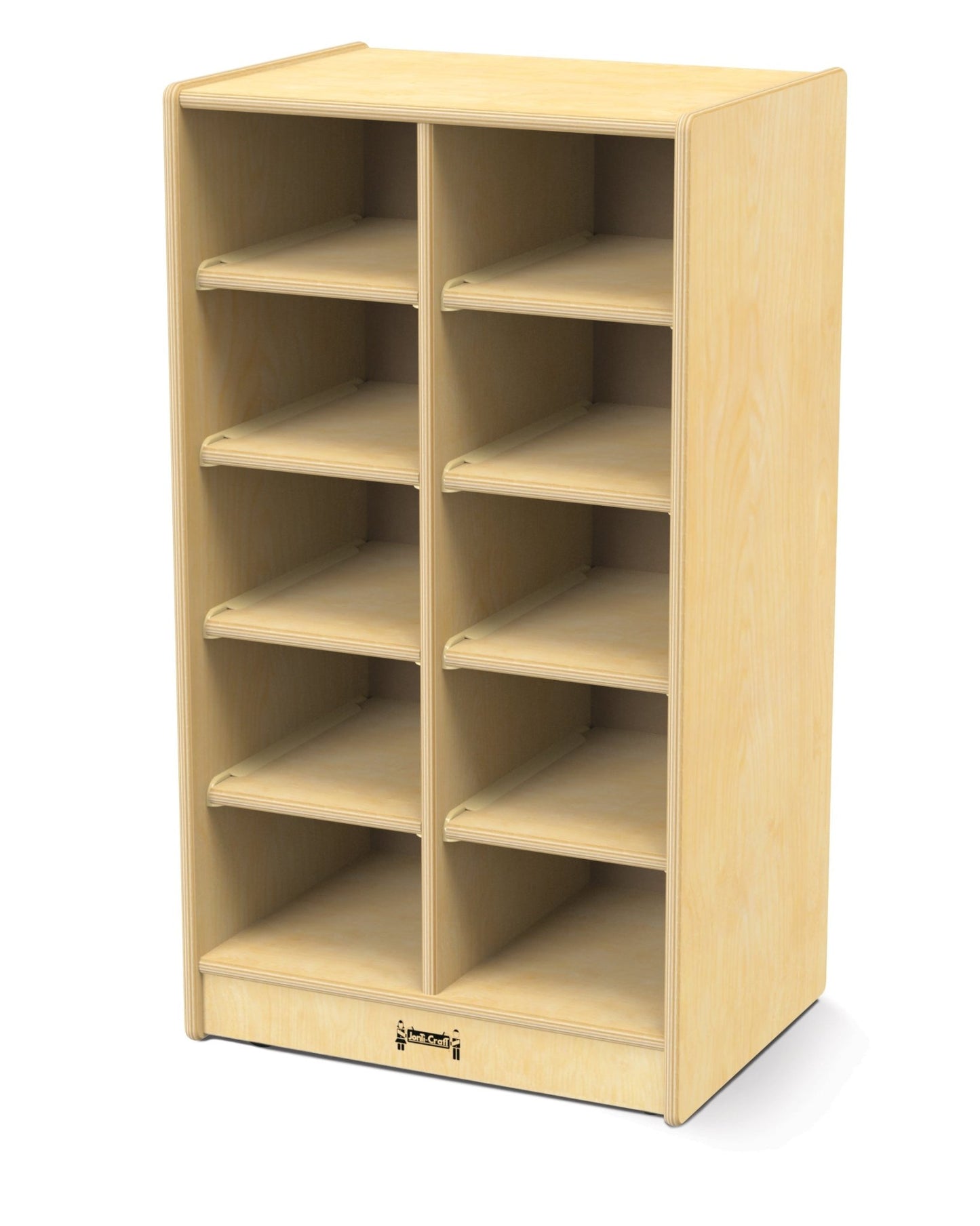 Jonti-Craft Baltic Birch 10-Cubby Mobile Storage Unit with out Trays (Jonti-Craft JON-0610JC) - SchoolOutlet