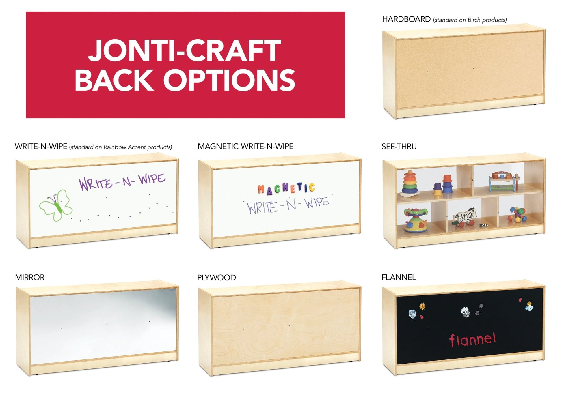 Jonti-Craft Baltic Birch 10-Cubby Mobile Storage Unit with Colorful Trays (Jonti-Craft JON-0611JC) - SchoolOutlet