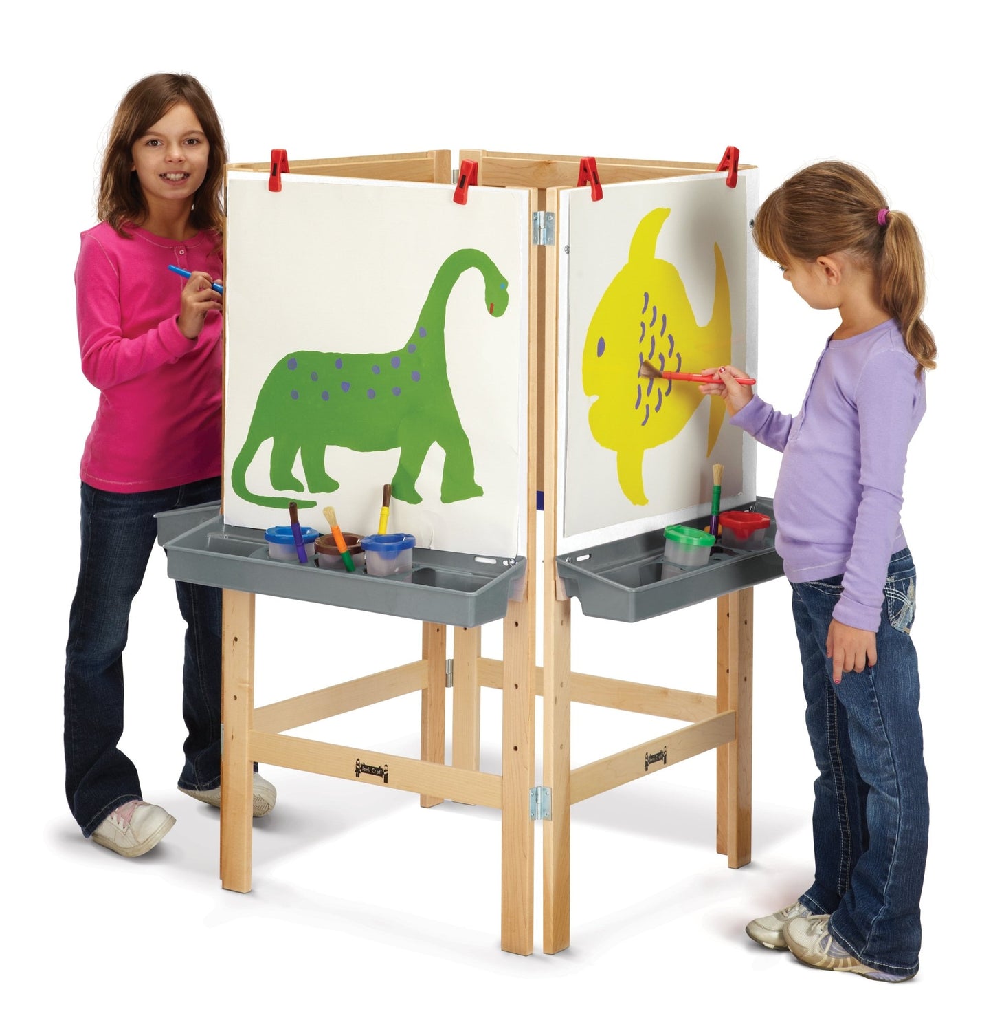 Jonti-Craft Four-Way Adjustable Easel (Jonti-Craft JON-0654JC) - SchoolOutlet