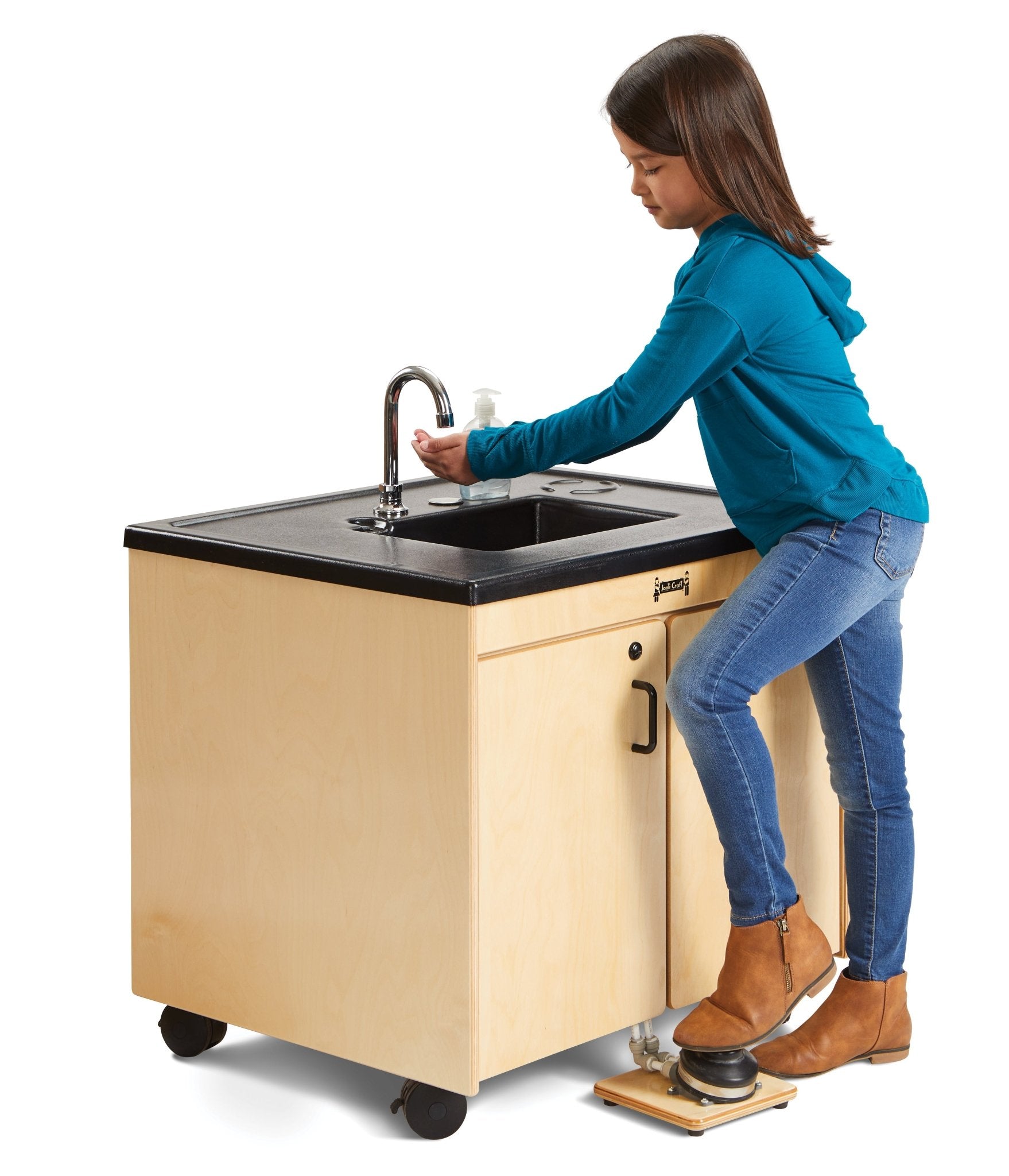 Jonti-Craft Clean Hands Helper Portable Sink - Nonelectric - 26" Counter - Plastic Sink (Jonti-Craft JON-1384JC) - SchoolOutlet