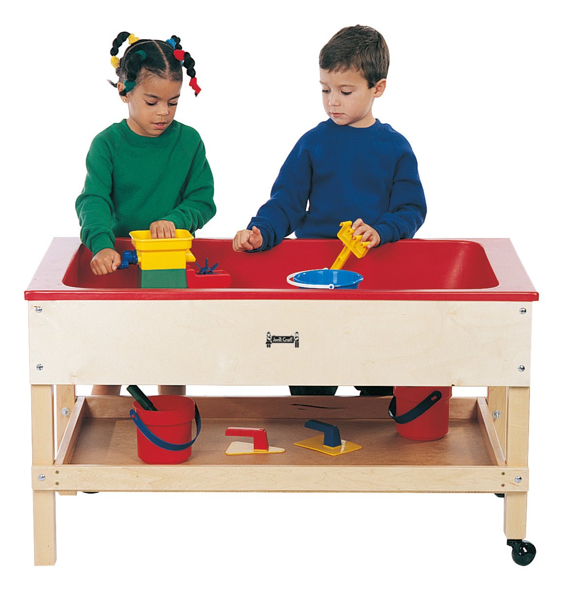 Jonti-Craft Sensory Sand and Water Table with One Tub and Shelf (Jonti-Craft JON-2856JC) - SchoolOutlet