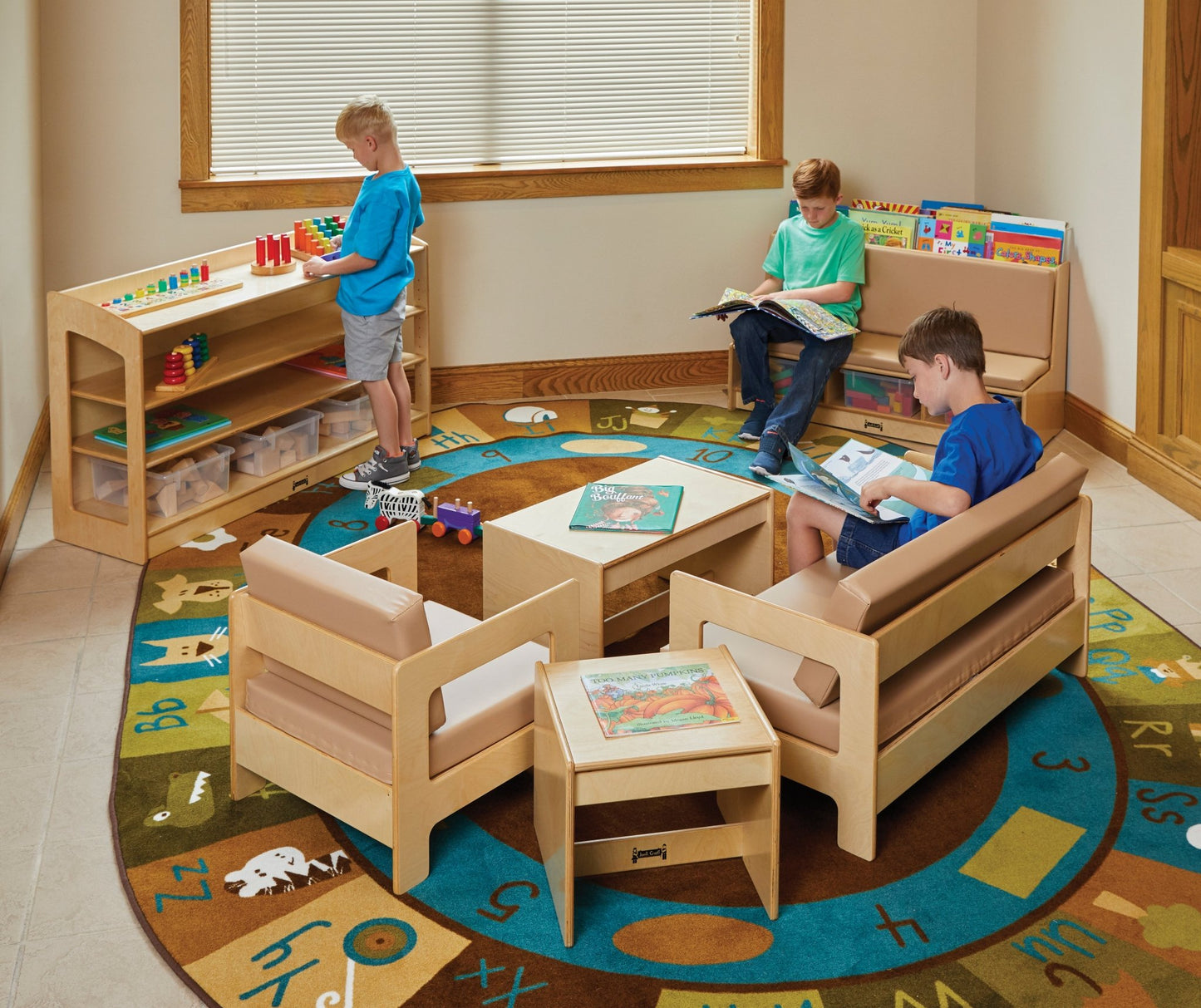 Jonti-Craft Literacy Couch - Wheat (Jonti-Craft JON-37490JC) - SchoolOutlet