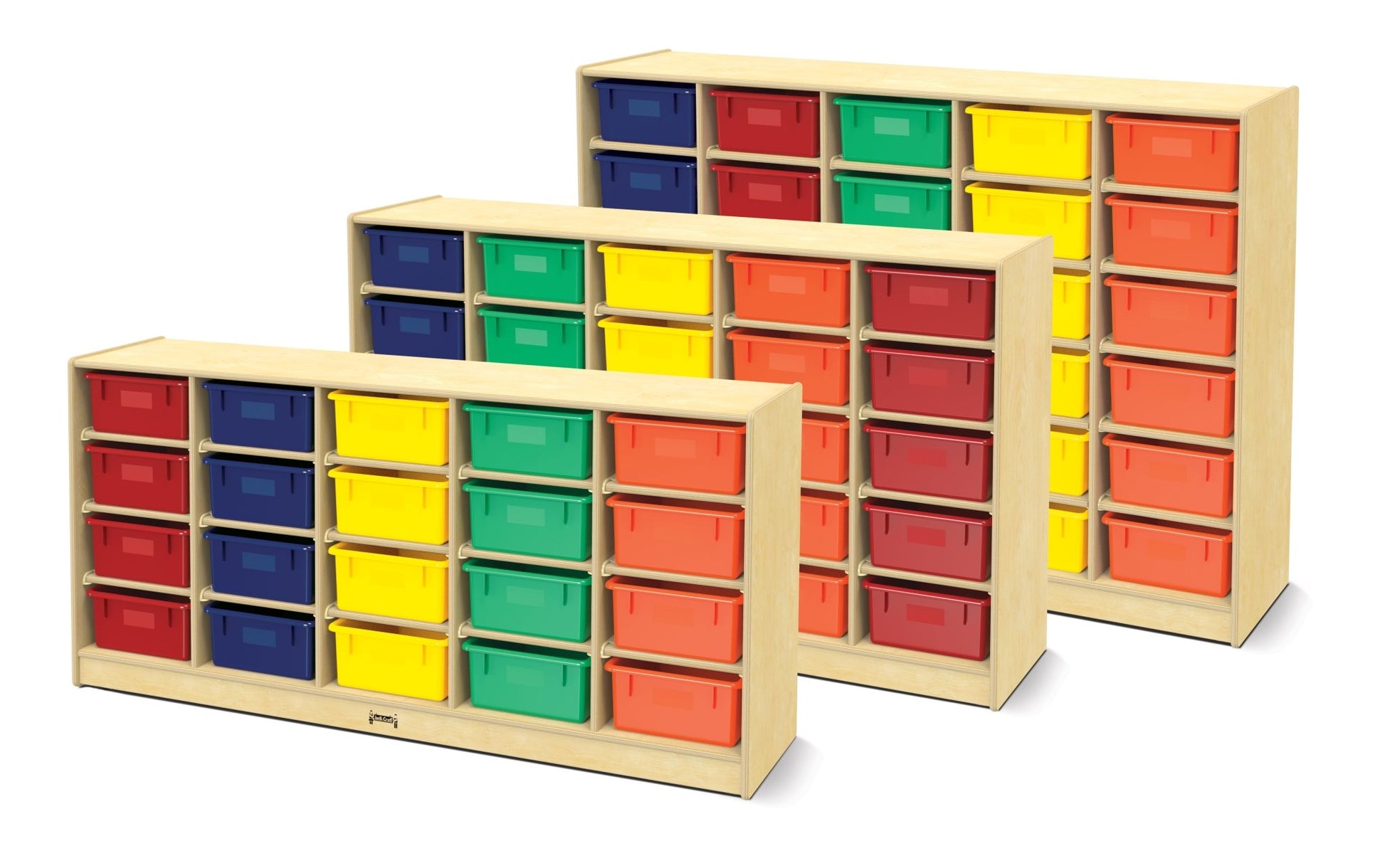 Jonti-Craft Baltic Birch 30-Cubby Single Storage Unit with Colorful Tubs (Jonti-Craft JON-4031JC) - SchoolOutlet