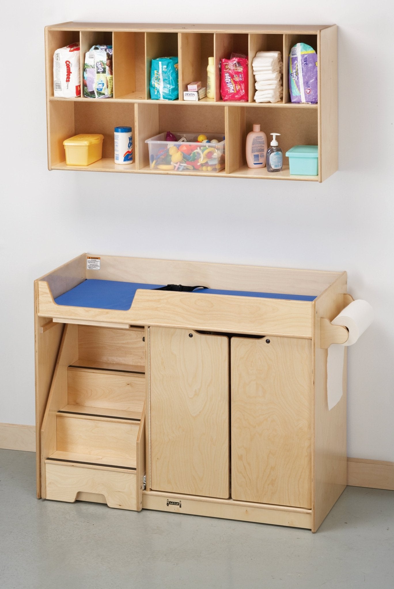 Jonti-Craft Changing Table with Stairs and Diaper Organizer (Jonti-Craft JON-5135JC) - SchoolOutlet