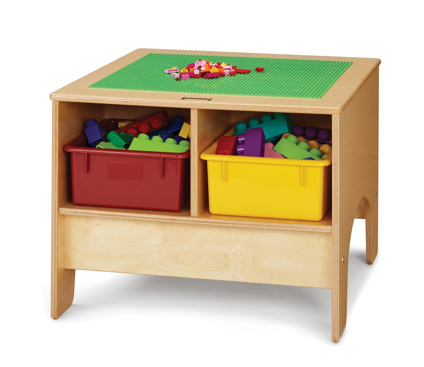 Jonti-Craft Building Table With Lego Compatible Top- Clear Storage Tubs (Jonti-Craft JON-57440JC) - SchoolOutlet