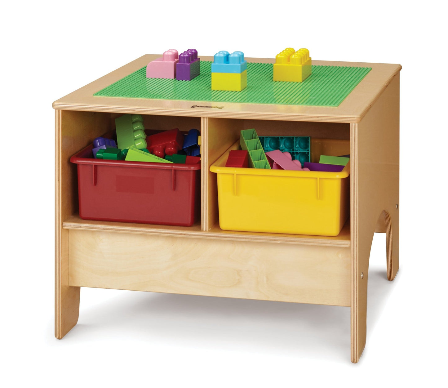 Jonti-Craft Building Table With Duplo Compatible Top- Colored Storage Tubs (Jonti-Craft JON-57459JC) - SchoolOutlet