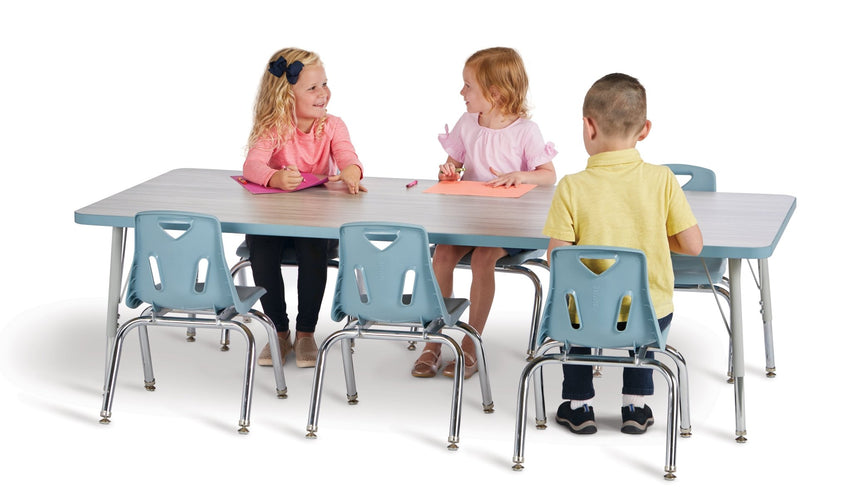 Jonti-Craft Rectangle Elementary Activity Table with Heavy Duty Laminate Top (24" x 48") - Height Adjustable Legs (15" - 24") - SchoolOutlet
