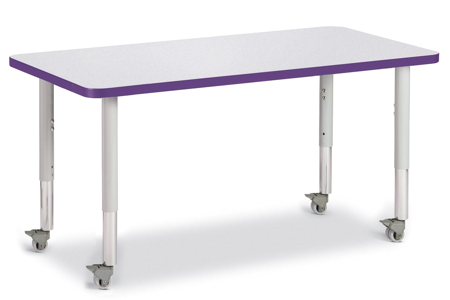 Jonti-Craft Rectangle Activity Table with Heavy Duty Laminate Top (24" x 48") Mobile Height Adjustable Legs (20" - 31") - SchoolOutlet