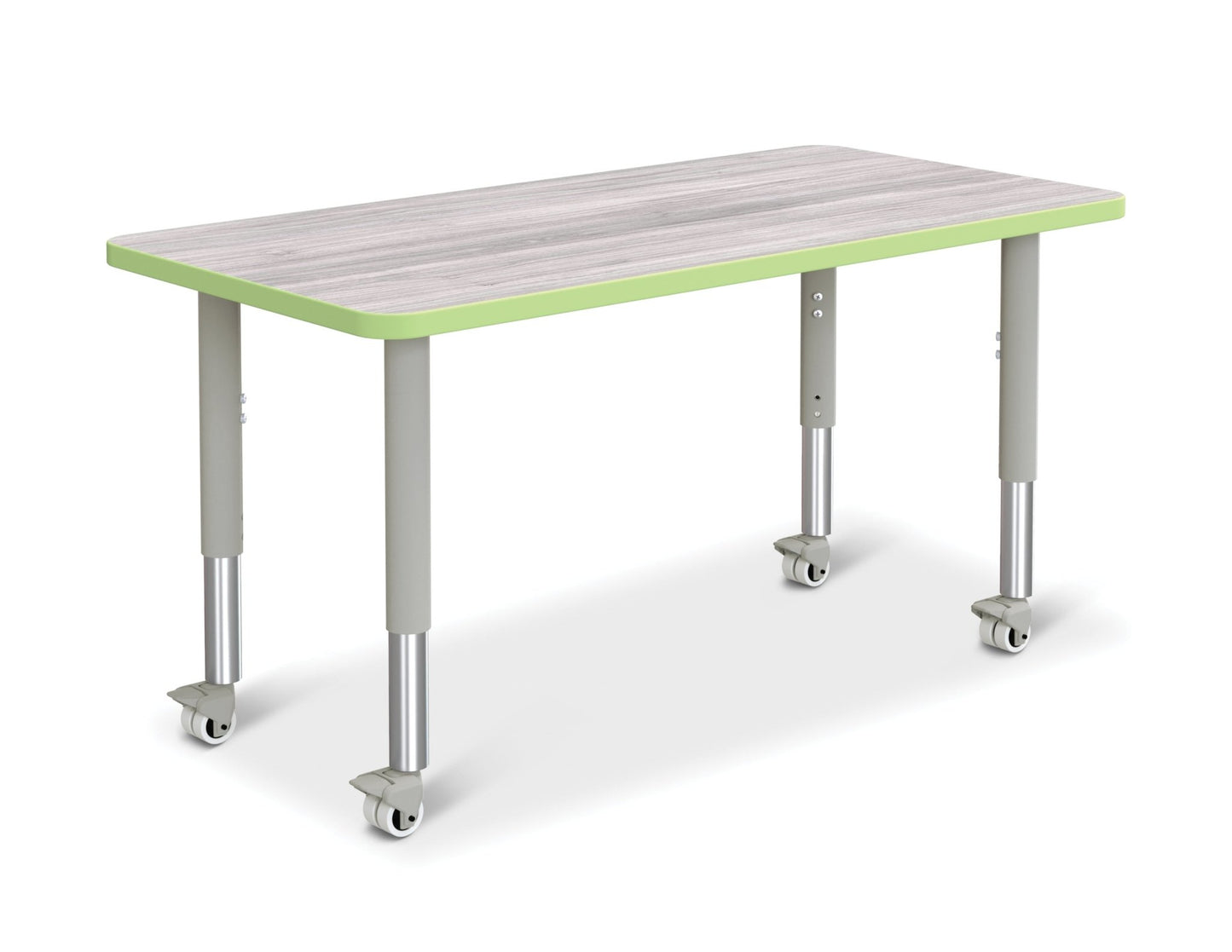 Jonti-Craft Rectangle Activity Table with Heavy Duty Laminate Top (24" x 48") Mobile Height Adjustable Legs (20" - 31") - SchoolOutlet