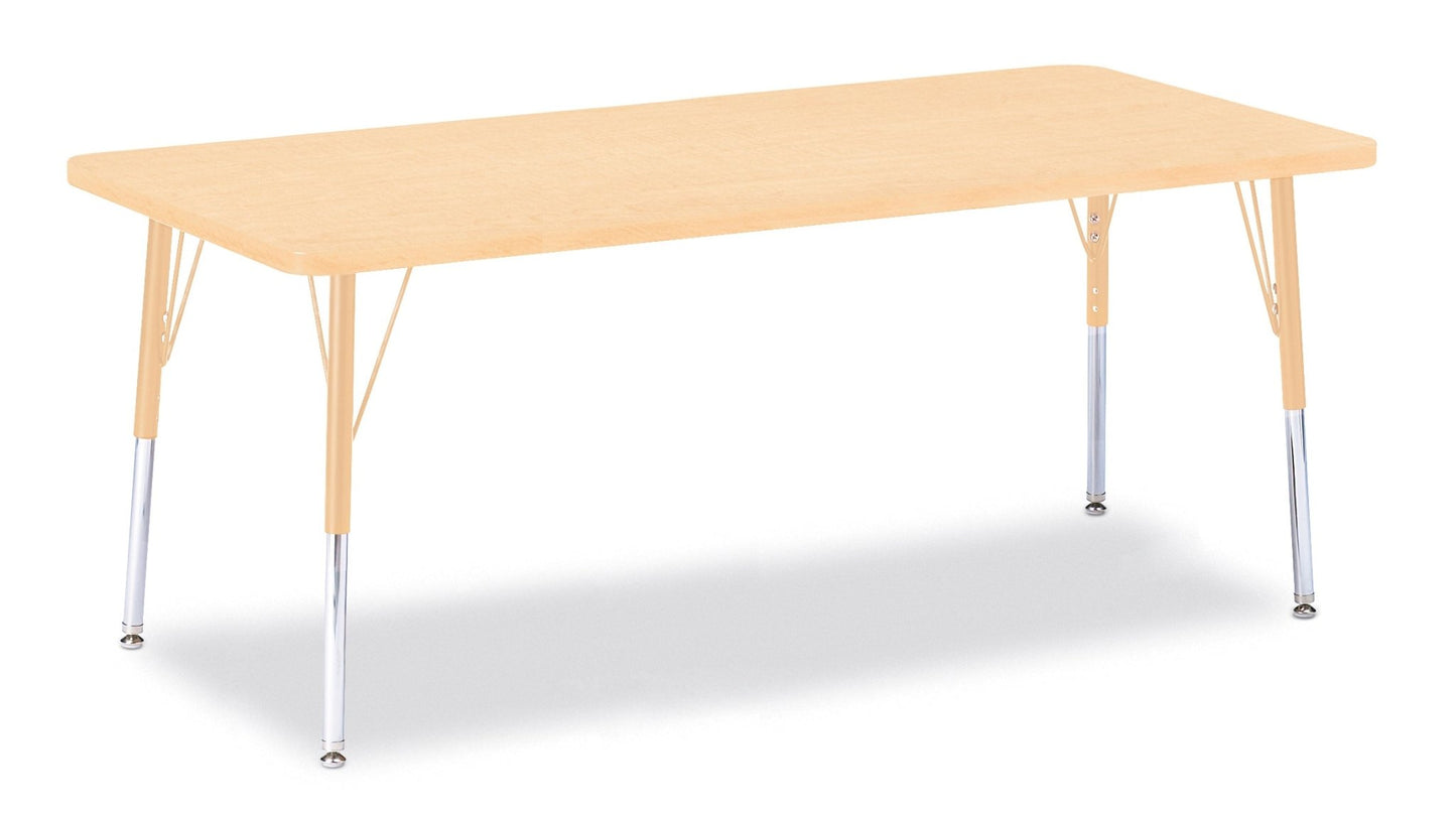 Jonti-Craft Rectangle Elementary Activity Table with Heavy Duty Laminate Top (30" x 72") - Height Adjustable Legs (15" - 24") - SchoolOutlet