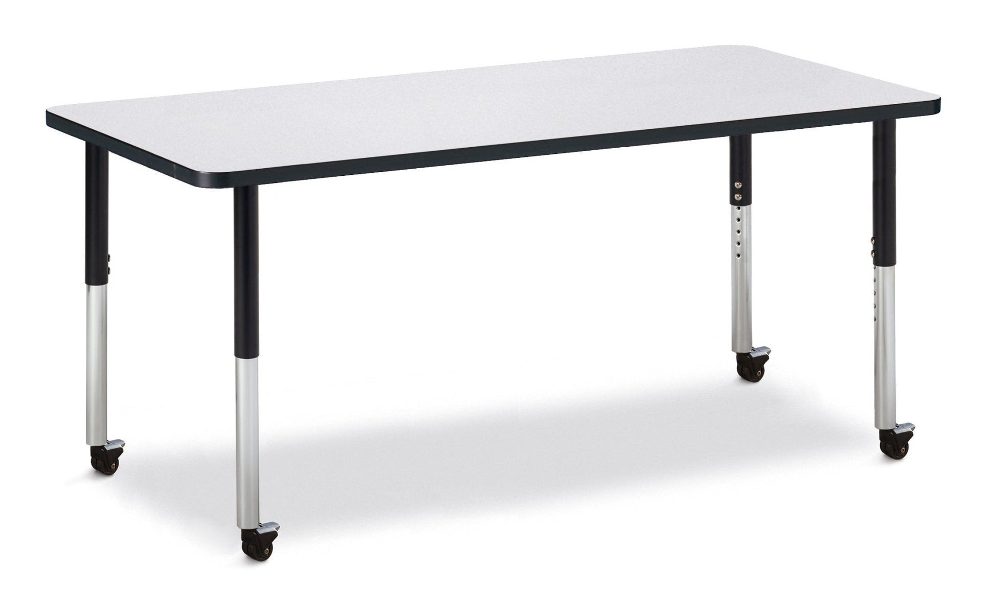 Jonti-Craft Rectangle Activity Table with Heavy Duty Laminate Top (30" x 72") Mobile Height Adjustable Legs (20" - 31") - SchoolOutlet